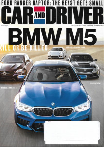 CAR & DRIVER 2018 APR - BMW M5, CADILLAC CTS-V, PORSCHE PANAMERA TURBO, RAPTOR